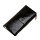 Oilskin Leather Rfid Zip Wallet - Brown - Purple