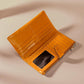 Oilskin Leather Rfid Zip Wallet - Brown - Purple