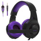 Retractable Mic Gaming Headset 3.5Mm Plug 2M Cable Black / Purple