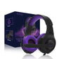 Retractable Mic Gaming Headset 3.5Mm Plug 2M Cable Black / Purple