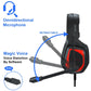 Retractable Mic Gaming Headset 3.5Mm Plug 2.2M Cable - Black Purple