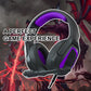 Retractable Mic Gaming Headset 3.5Mm Plug 2.2M Cable - Black Purple