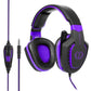 3.5Mm Noise-Canceling Gaming Headset With Retractable Mic 2M Cable - Black Purple