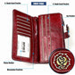 Women Rfid Wallet with Card Slots - Compact Design - Red