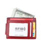 Leather Rfid Card Holder Wallet - Crazy Horse - Red