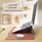 Universal 4-In-1 Laptop Bag Set Waterproof Pu Leather Handle Stand Pen Holder Winders Mouse & Charger Bags - 13 / 14 Inch - Red