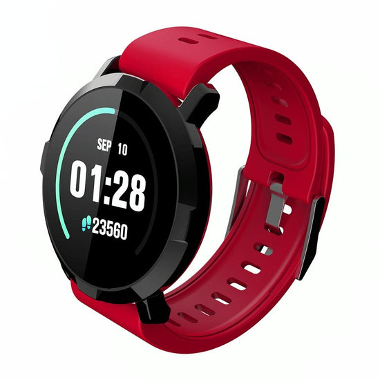 Waterproof Smart Bracelet With Heart Rate Monitor And Sleep Tracker - Red