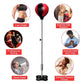Adjustable Vertical Leather Speed Ball With Suction Cup And Gloves - Red