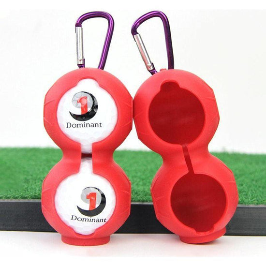 2-Pack Golf Silicone Double-Ball Protection Sleeves - Red