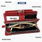 3556 Large Capacity Long Multi-function Anti-magnetic Rfid Wallet Clutch for Women with Card Slots - Red