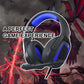 Retractable Mic Gaming Headset 3.5Mm Plug 2.2M Cable - Black Red