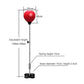 Adjustable Vertical Leather Speed Ball With Suction Cup And Gloves - Black Red