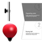 Adjustable Vertical Leather Speed Ball With Suction Cup And Gloves - Black Red
