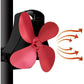 4-Blade Heat Powered Fireplace Stove Fan - Aluminum
