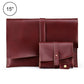 15 Laptop / Tablet Bag - Genuine Leather - Universal - Cable Winder - Business Power Adapter - Wine Red