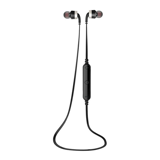 Wireless Sport Bluetooth Earphones with In-line Control - Black - Silver