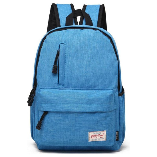 Multi-Function Canvas Laptop Backpack - Fits 15.6 Macbook Samsung Sony Dell Alienware Chuwi Asus Hp - 42X29X13Cm - Baby Blue
