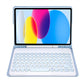 2022 Ipad 10.9 Bluetooth Keyboard Leather Case With Pen Slot - Lambskin Texture - Baby Blue