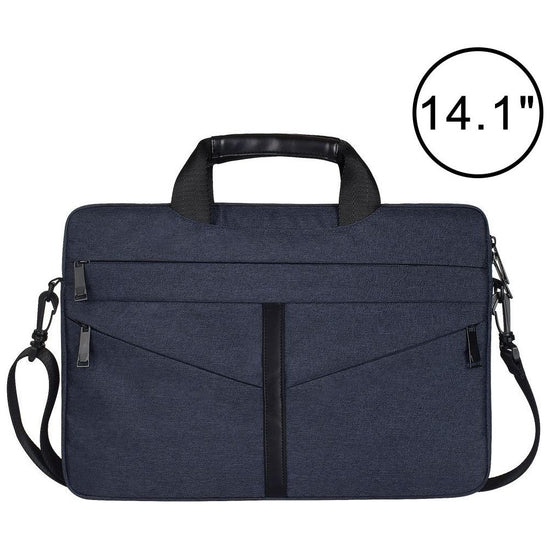 Stylish Zipper Laptop Bag With Shoulder Strap - Durable & Breathable - Navy Blue
