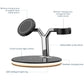 15W 3 In 1 Magnetic Wireless Charger For Phones Watches And Airpods With Led Light - White