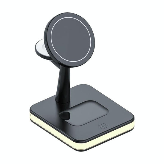 15W Wireless Fast Charger With 360° Rotating Holder - White