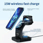 15W Magnetic Wireless Charger With Clock - White