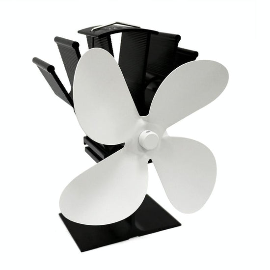 Eco-friendly Heat Powered Stove Fan for Wood / Gas / Pellet Stoves - White