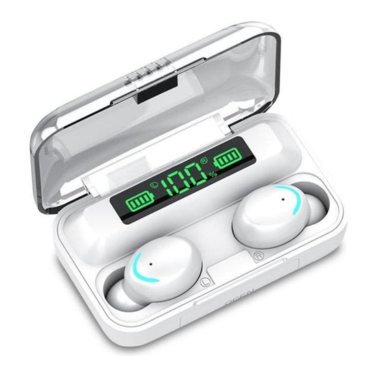 Bluetooth Earphone With Noise Reduction & Led Display - Black