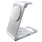 15W 3 In 1 Foldable Desktop Wireless Charger - White