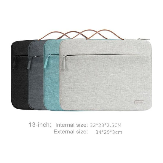 Waterproof Laptop Sleeve Bag With Zipper - Handheld - Beige White