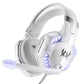 Over-Ear Gaming Headset With Mic Led Light And Stereo Bass For Pc Gamer - White