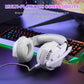 Over-Ear Gaming Headset With Mic Led Light And Stereo Bass For Pc Gamer - White