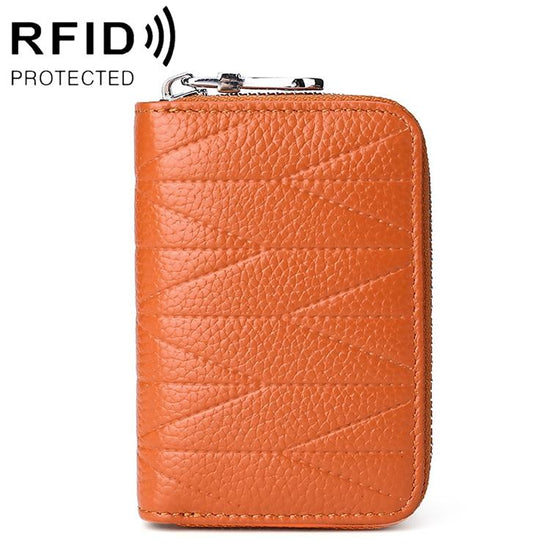 Women Anti Magnetic Leather Rfid Wallet - Brown