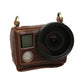 Genuine Leather Protective Case For Gopro Hero4 With Litchi Texture And Sling