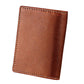Leather Rfid Card Holder Wallet with 5 Slots and Pocket - Brown