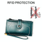 Women Vintage Rfid Oil Wax Wallet - Classic Design - Brown