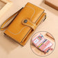 Women Vintage Rfid Oil Wax Wallet - Classic Design - Brown