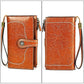 Women Vintage Rfid Oil Wax Wallet - Classic Design - Brown