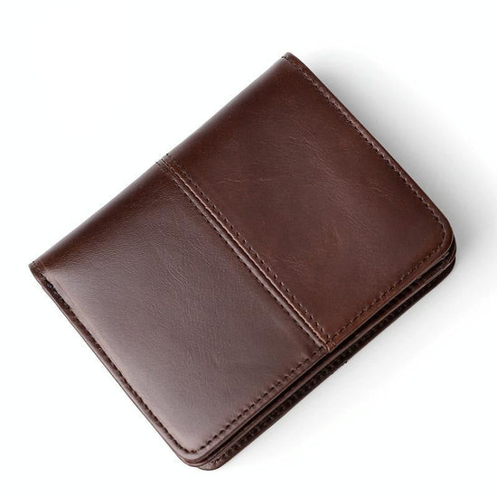 Oilskin Leather Rfid Change Purse - Brown - Brown