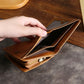 Oilskin Leather Rfid Change Purse - Brown - Brown