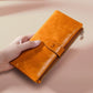 Oilskin Leather Rfid Zip Wallet - Brown - Brown