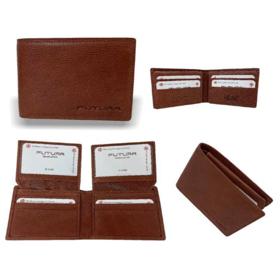 Futura RFID Leather Fold Over Genuine Leather Wallet - Tan