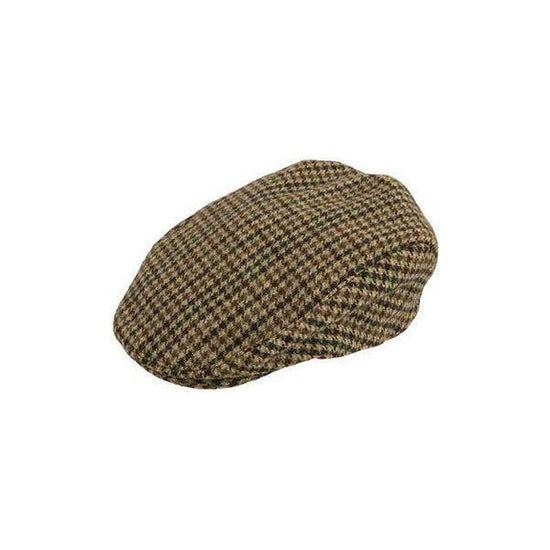 DENTS Abraham Moon Tweed Flat Cap Wool Ivy Hat Driving Cabbie Quilted 1-3038 - Brown - Large