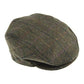 DENTS Abraham Moon Tweed Flat Cap Wool Ivy Hat Driving Cabbie Quilted 1-3038 - Olive - Large