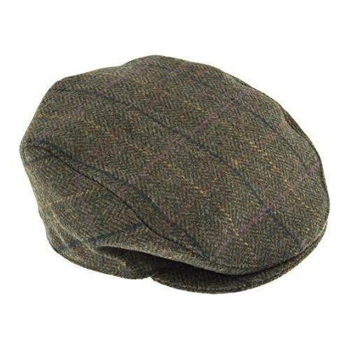 DENTS Abraham Moon Tweed Flat Cap Wool Ivy Hat Driving Cabbie Quilted 1-3038 - Olive - Medium