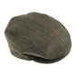 DENTS Abraham Moon Tweed Flat Cap Wool Ivy Hat Driving Cabbie Quilted 1-3038 - Olive - X-Large