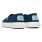 TOMS Womens Platform Alpargata Canvas Shoes Slip On Casual Shoes Flats - Blue - US 7