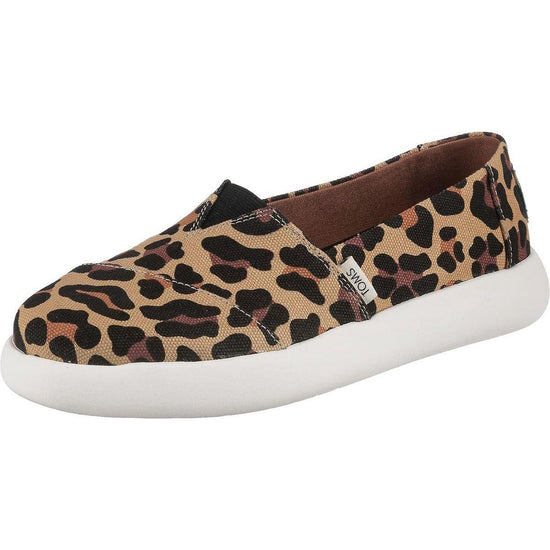 TOMS Womens Canvas Slip On Shoes Sneakers Flats Platform Espadrilles - Leopard Print - US 7