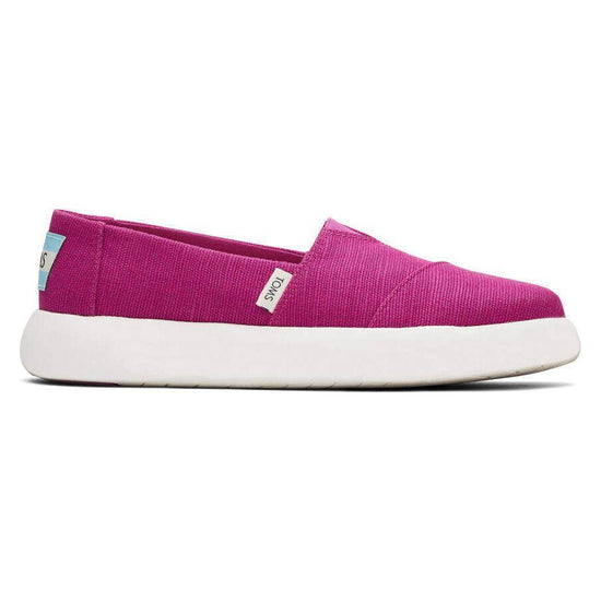 TOMS Womens Canvas Slip On Shoes Sneakers Flats Platform Espadrilles - Fuchsia Pink - US 9