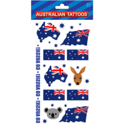 Body Tattoos Fake Temporary Face Australian Aussie Day Flag Contemporary Tats